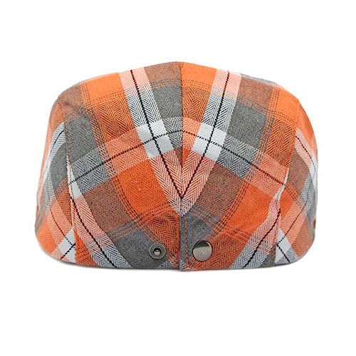 2 Pack Mens Newsboy Flat Cap Plaid Ivy Gatsby Cabbie Driving Golf Hat Beret - color: 2 Pcs Set D