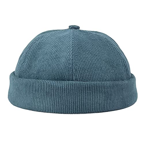 Vintage Old School Unisex Roll Cuff Brimless Sailor Docker Hat - color: 389-green