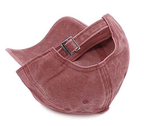 Glamorstar Classic Unisex Baseball Cap Adjustable Washed Dyed Cotton Ball Hat - color: Red Wine