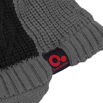Women's Contrast Patch Visor Beanie Winter Knit Hat with Birim Fleece Lining Baseball Cap - color: Gray
