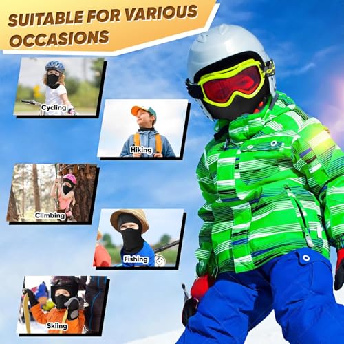 Kids Balaclava Winter Cold Weather Warm Ski Mask Unisex Fits Ages 4–12