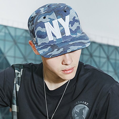 RIOREX Hip hop caps Fashion Animal Embroidery Baseball Cap for Men Adjustable Leather Belt Strapback Baseball Cap - color: Blue-camouflage