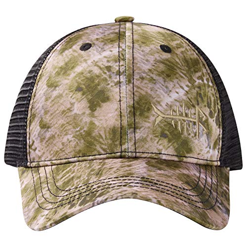 BASSDASH Altimate Fishing Hat Mesh Back for Men Women Adjustable Baseball Trucker Cap - color: Barren Camo