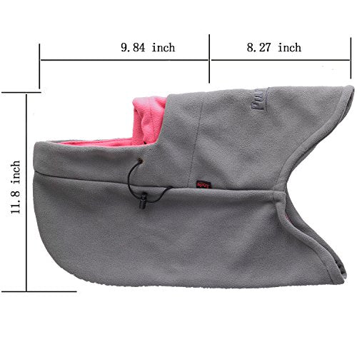Warm Fleece Balaclava Ski Bike Full Face Mask Neck Warmer Winter Sports Cap - color: Grey Rose