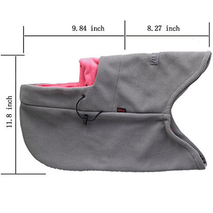 Warm Fleece Balaclava Ski Bike Full Face Mask Neck Warmer Winter Sports Cap - color: Grey Rose