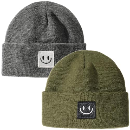 FURTALK Baby Beanie Toddler Winter Hat Boys Girls Kids Warm Knitted Cap - color: Grey+green, size: 0-6 Months