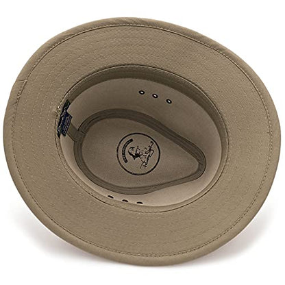 Panama Jack Men's Original Canvas Safari Sun Hat, UPF 50+ Sun Protection Cap, 2.5" Brim - color: Khaki, size: Large