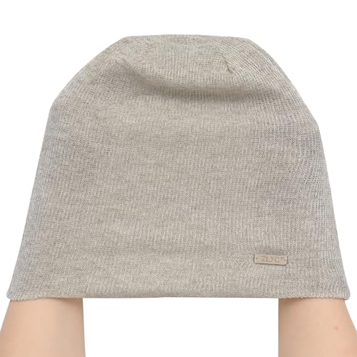ZLYC Women Slouchy Beanie Hat Summer Knit Chemo Headwear - color: Solid Gray