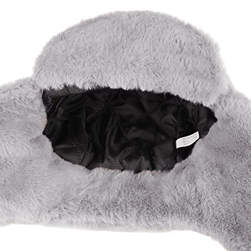 MioCloth Faux Fur Winter Earflap Russian Ushanka Hat - Fur Lined Winter Cap - color: Grey