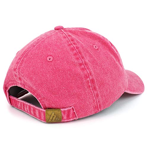 Trendy Apparel Shop Number 1 Dad Embroidered Pigment Dyed Low Profile Cotton Cap - color: Fuchsia