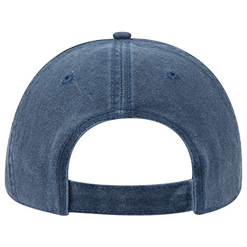 OTTO Garment Washed Pigment Dyed Cotton Twill 6 Panel Low Profile Dad Hat - color: Navy