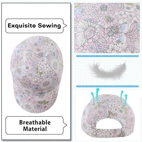 Peecabe Plain Toddler Baseball Hat Unisex Cotton Kids Trucker Hat Adjustable Baby Boys Sun Caps Girls Baseball Cap 1-5Y - color: Mix Flower, size: 6-24 Months