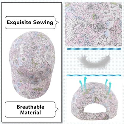 Peecabe Plain Toddler Baseball Hat Unisex Cotton Kids Trucker Hat Adjustable Baby Boys Sun Caps Girls Baseball Cap 1-5Y - color: Mix Flower, size: 6-24 Months