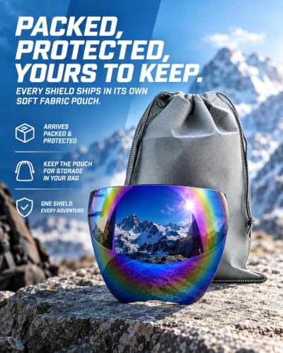 Full Face Shield Visor Sunglasses - Futuristic Rainbow UV Blocking, Blue - color: Gradiance Blue