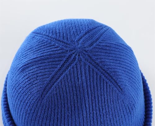 Connectyle Thick Cuffed Beanie for Men & Women Double Layer Knit Winter Hat Acrylic Watch Hat Warm Stocking Skull Cap - color: Royal Blue