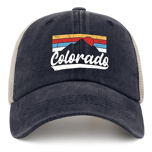 Sefgaen Cap Colorado Mountains Cap Women Dad Hats with Design Hat - color: Purplish Blue04