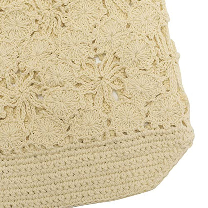 ZLYC Women Summer Slouchy Crochet Hat Handmade Cutout Skull Cap with Visor - color: Plain Beige, size: One Size