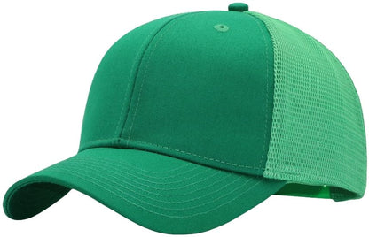 Mens Mesh Snapback Trucker Hat Baseball Cap, Fits OSFM&XXL Head - color: Green, size: Medium-Large