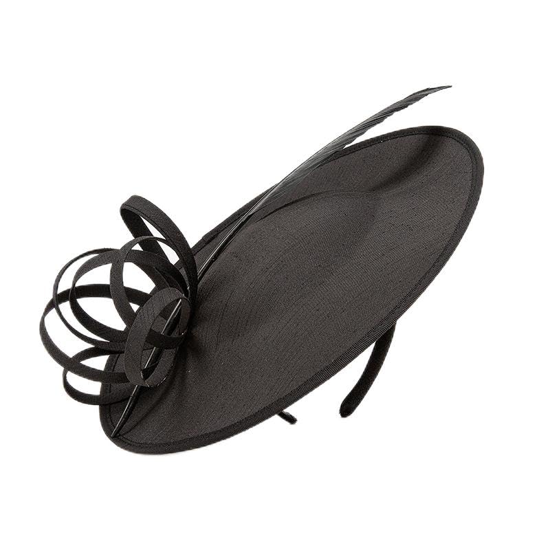 Women's Fascinators Feather Polyester Kentucky Derby Saucer Hats with Headband - color: Black