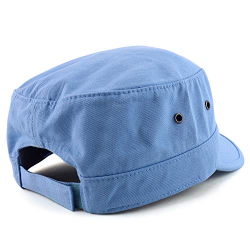 Trendy Apparel Shop 오버사이즈 XXL 플랫 탑 스타일 아미 캡 - color: Carolina Blue