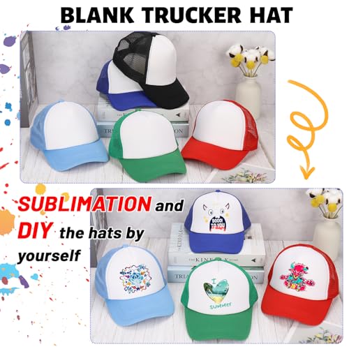 Ultrafun 10 Pack Trucker Hat Mesh Sublimation Blank Hats Adjustable Baseball Caps Hats for Men Women - color: White