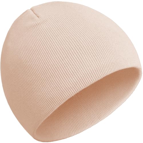 ROYBENS 100% Cotton No Cuff Beanie Hat Men Women, Fisherman Skull Cap - color: Pink