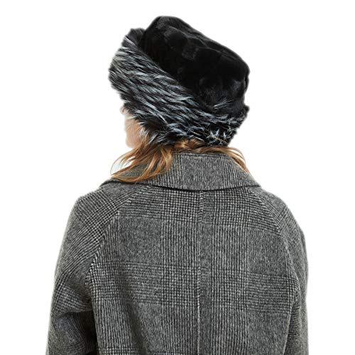 sy soul young Women's Leopard Faux Fur Hats Fluffy Bucket Hat Russian Style - color: Black&white
