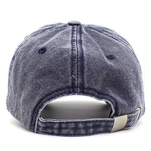Anchor Embroidered Cotton Washed Dad Hat Distressed Retro Baseball Hat - color: Navy