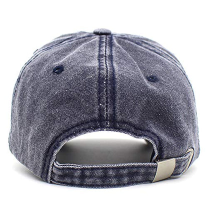 Anchor Embroidered Cotton Washed Dad Hat Distressed Retro Baseball Hat - color: Navy