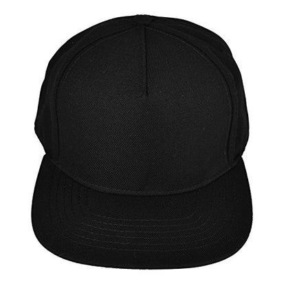 DALIX Premium Wool Blend Hat Flat Bill Cap Snapback Black Dark Gray Maroon Light - color: Black