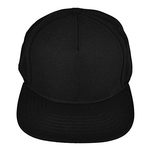 DALIX Premium Wool Blend Hat Flat Bill Cap Snapback Black Dark Gray Maroon Light - color: Black