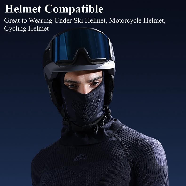 Winter Ski Mask for Men Women, Helmet Friendly Motorcyde Balaclava Full Face Masks Cold Weather Head Cover for Skiing - color: White&purple