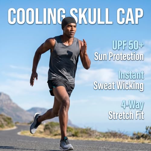 Chedin 4 Pack Cooling Helmet Liners for Men Women, Moisture Wicking Skull Caps, Breathable Lycra Sweat Caps for Cycling Motorcycle Running Hard Hat