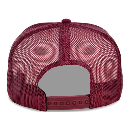 Lids Blank Essential 5-Panel Trucker Adjustable Snapback Hat - color: Maroon