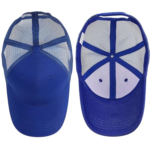 Falari Trucker Hat Baseball Cap Structured Plain Design 6 Panel, Adjustable Size - color: 1pk Royal