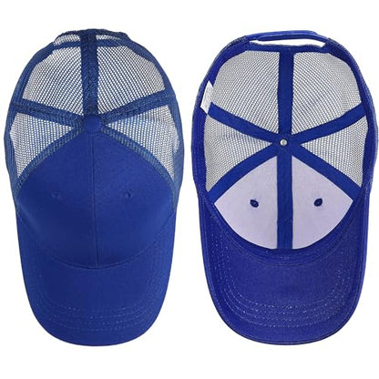 Falari Trucker Hat Baseball Cap Structured Plain Design 6 Panel, Adjustable Size - color: 1pk Royal