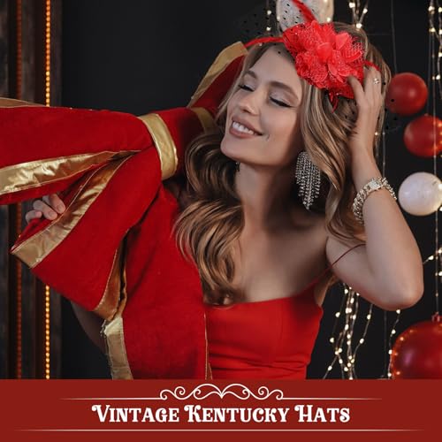 Jeyiour 15 Pcs Tea Party Fascinators for Women with Veil - color: Elegant Color