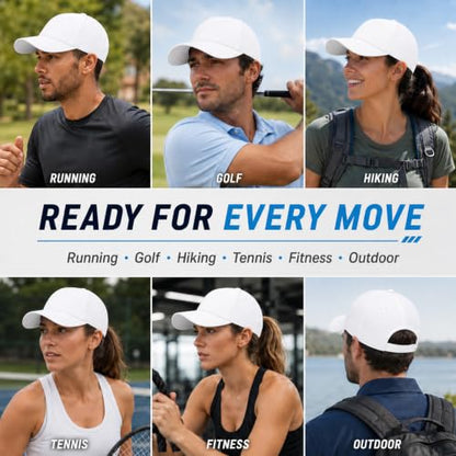 Quick Dry Baseball Cap Trucket Hats UPF50+ Structured Golf Hats Men Women - color: 3-black+white+grey
