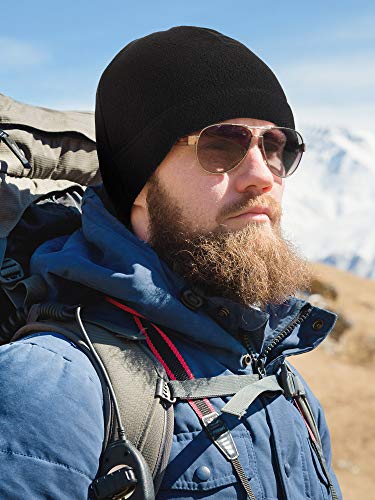 Syhood Winter Warm Skull Cap Soft Fleece Beanie Hat Thick Windproof Watch Cap Skiing Outdoor Warm Colored for Men Women - color: Black, Dark Red, Purple, size: Medium