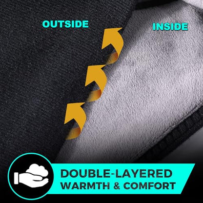 WTACTFUL 1-2 Pack Ear Muffs Ear Warmers, Winter Extra Thick Fleece for Men - color: Black, Black