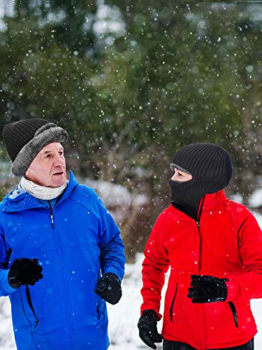 SATINIOR 2 Pcs Ski Masks Winter Balaclava Fleece - color: Dark Grey, Khaki, size: One Size