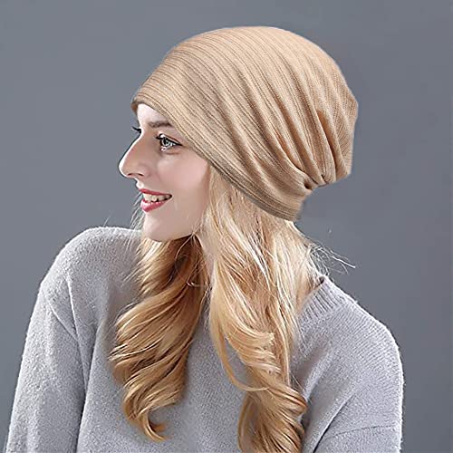 XYIYI Womens Chemo Headwear Hats Cotton Slouchy Beanie Cap Scarf - color: 2pcs Beige Blue-aa
