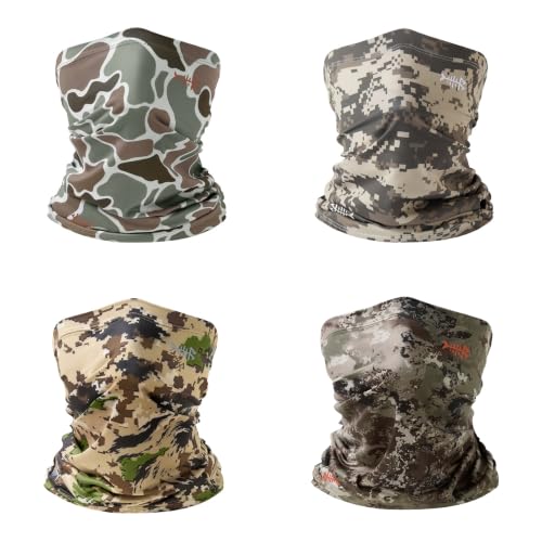 BASSDASH 4 Pack UPF 50+ UV Protection Neck Gaiter Sun Protector for Fishing Hunting Kayaking Hiking Cycling Outdoor - color: Collection D