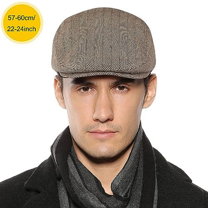 Sumolux Mens Newsboy Hat Flat Cap Gatsby Lvy Irish Hats Driving Cabbie - color: A Coffee