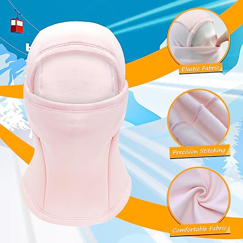 BAVST Toddler Boys Winter Balaclava Hat Windproof Kids Warm Ski Full Face Cover Baby Girls Cold Weather Snow Hat - color: A-light Pink, size: 8-14 Years