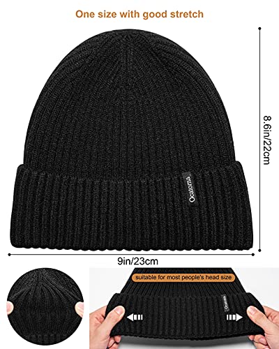 Ocatoma Beanie for Men Women Warm Winter Knit Cuffed Soft Ski Hats Unisex - color: Grey