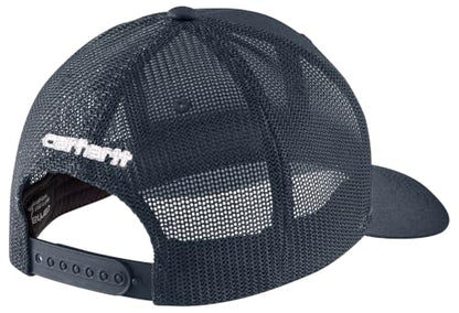 Carhartt Men's Rugged Flex Twill Mesh-Back Logo Patch Cap - color: Deep Smoke Blue