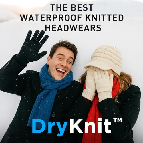 TOP-EX DryKnit Waterproof Visor Beanie for Women, Fleece Lined Winter Hat - color: Black