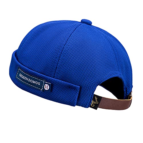 CLAPE Watch Cap Work Beanie Corduroy Docker Leon Brimless Hat Rolled Cuff Harbour Hat - color: Ct18-blue