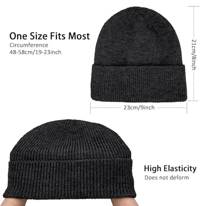Winter Beanie Hats for Women Men Fleece Slouchy Knit Thick Beanies Warm Thermal Snow Ski Hat Gifts for Cold Weather - color: Black